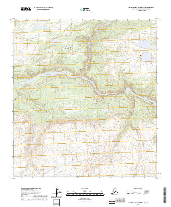 USGS Topographic Map – Talkeetna Mountains D-5 SW