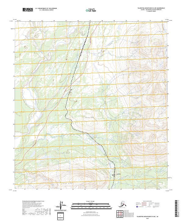 USGS Topographic Map – Talkeetna Mountains D-6 NE