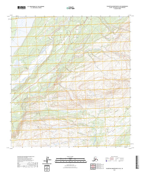 USGS Topographic Map – Talkeetna Mountains D-6 SW