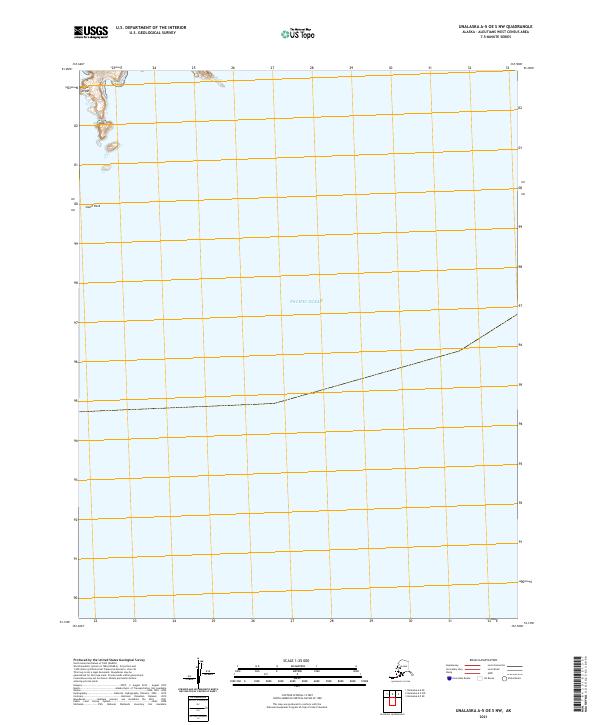 2021 Map of Unalaska A-5 OE S NW, 2021 Print