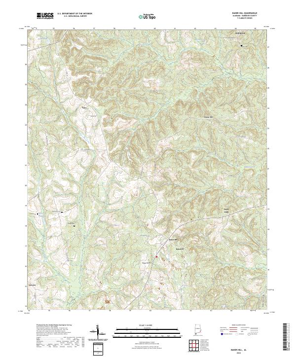 USGS Topographic Map – Baker Hill