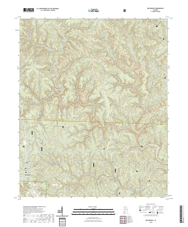 USGS Topographic Map – Bee Branch