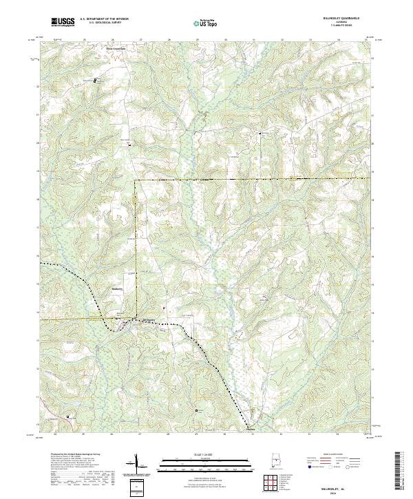 USGS Topographic Map – Billingsley