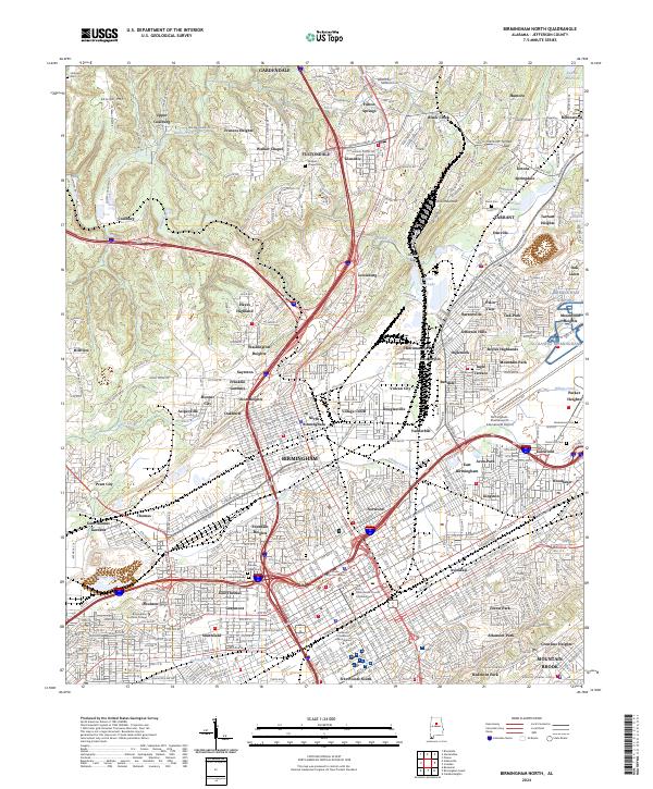 USGS Topographic Map – Birmingham North