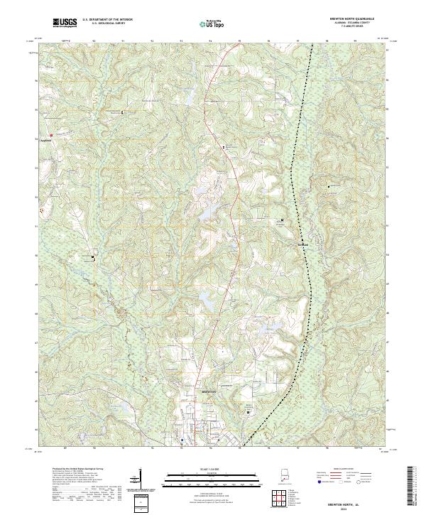 USGS Topographic Map – Brewton North