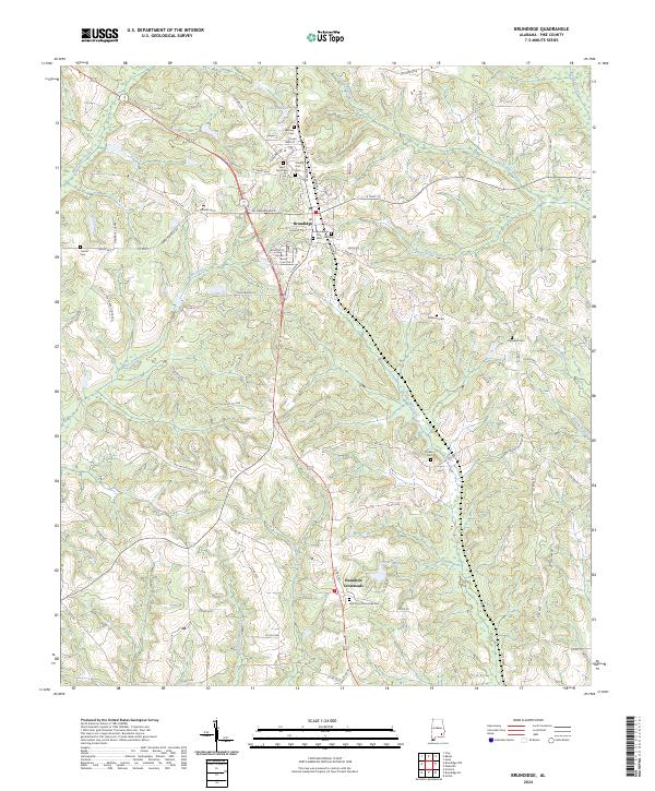 USGS Topographic Map – Brundidge