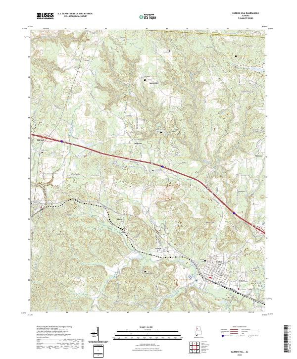 USGS Topographic Map – Carbon Hill