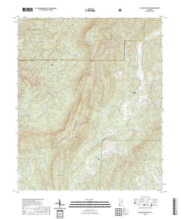 USGS Topographic Map – Cheaha Mountain