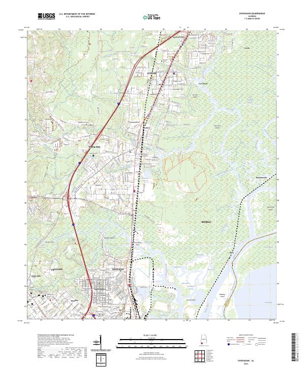 USGS Topographic Map – Chickasaw