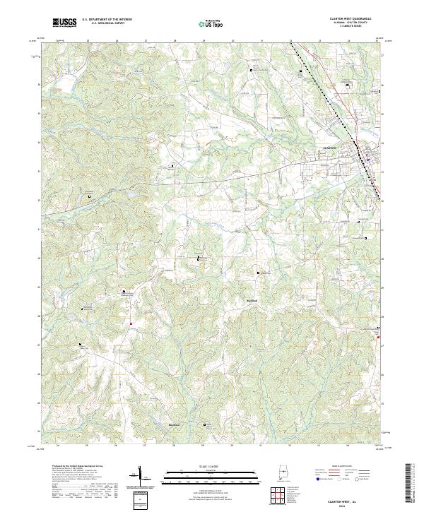 USGS Topographic Map – Clanton West