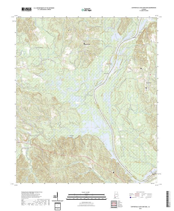 USGS Topographic Map – Coffeeville Lock And Dam