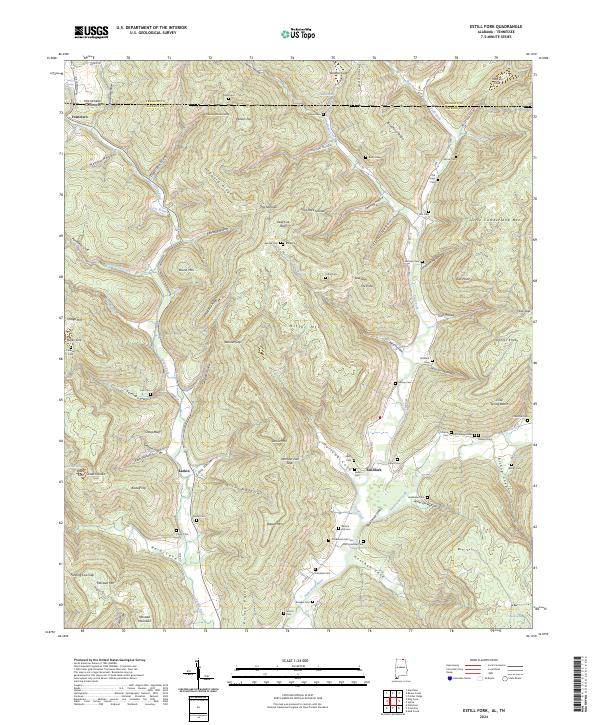 USGS Topographic Map – Estill Fork