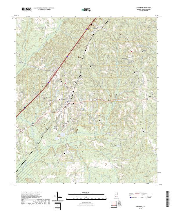 USGS Topographic Map – Evergreen