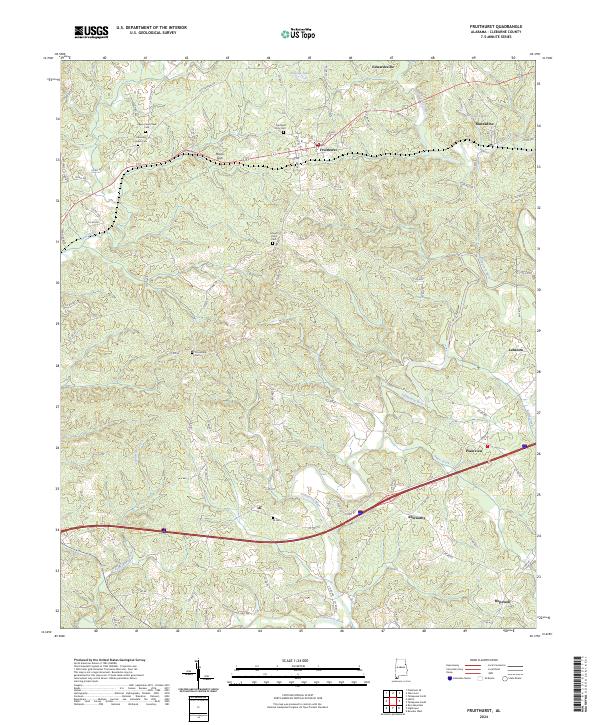 USGS Topographic Map – Fruithurst