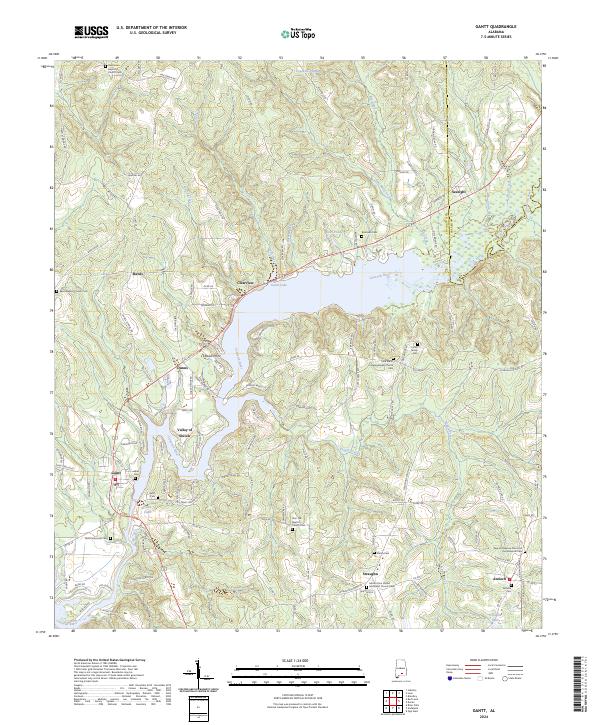 USGS Topographic Map – Gantt