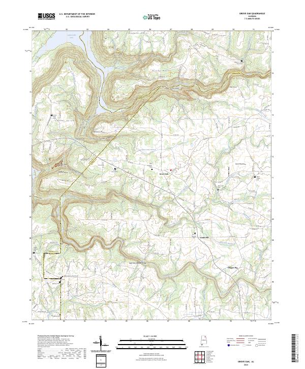 USGS Topographic Map – Grove Oak