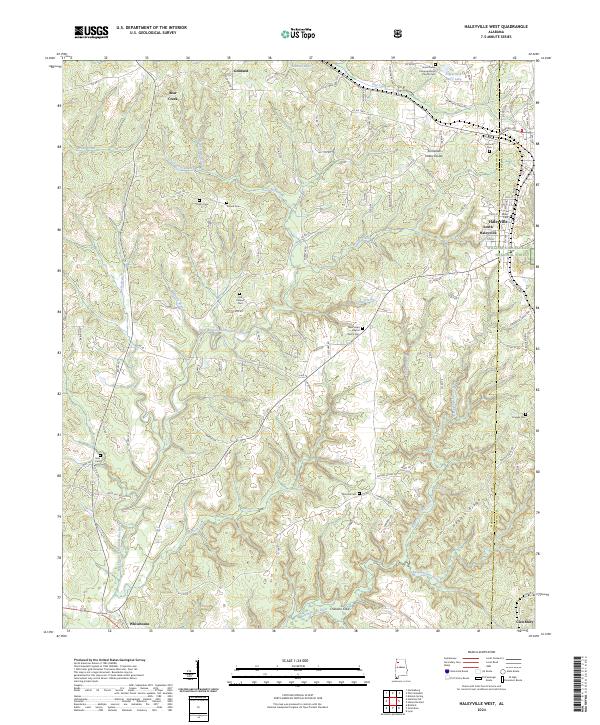 USGS Topographic Map – Haleyville West