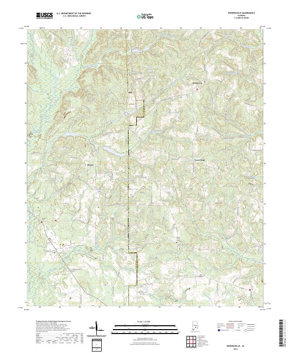 USGS Topographic Map – Honoraville