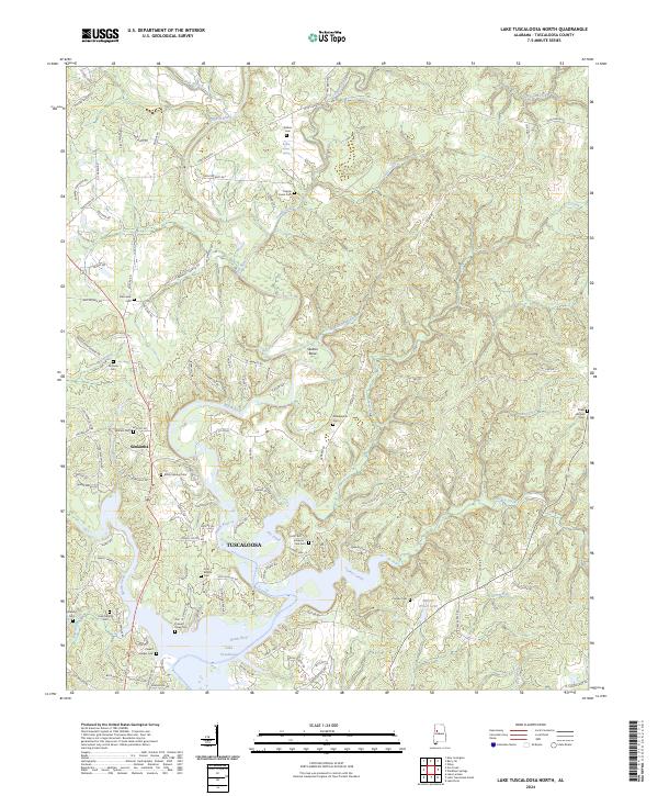 USGS Topographic Map – Lake Tuscaloosa North