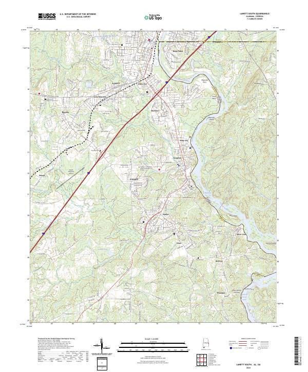 USGS Topographic Map – Lanett South