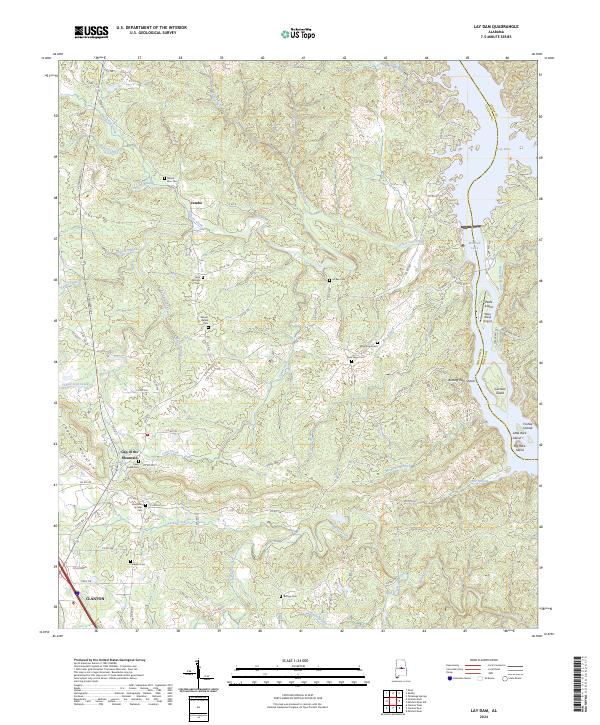 USGS Topographic Map – Lay Dam