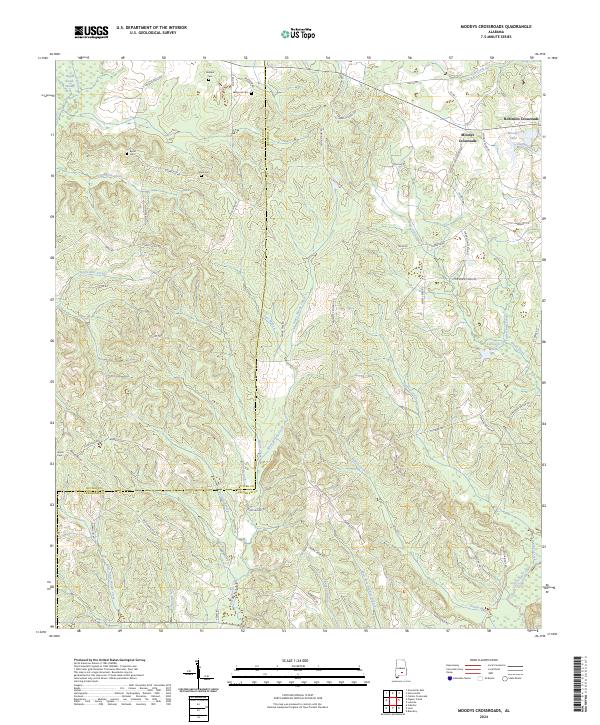 USGS Topographic Map – Moodys Crossroads