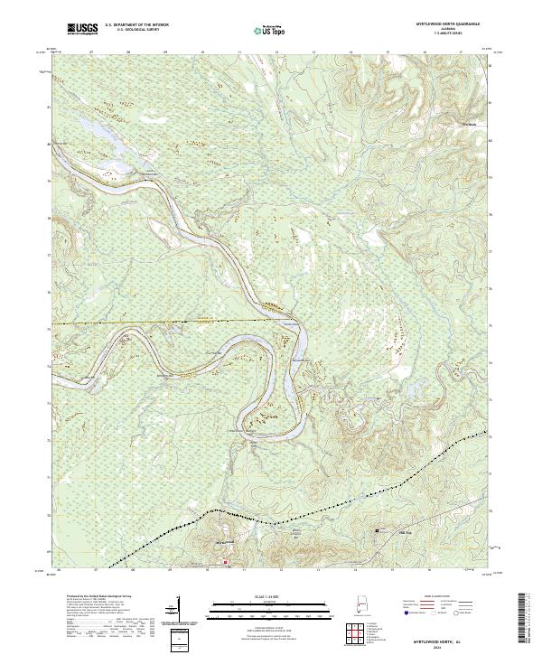 USGS Topographic Map – Myrtlewood North