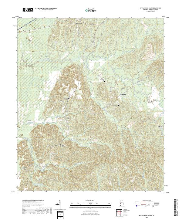 USGS Topographic Map – Myrtlewood South