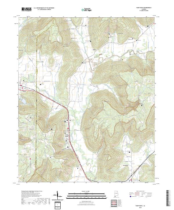 USGS Topographic Map – Paint Rock