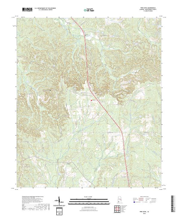 USGS Topographic Map – Pine Level