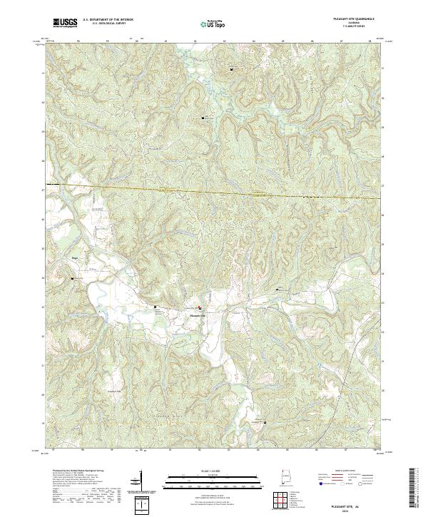 USGS Topographic Map – Pleasant Site