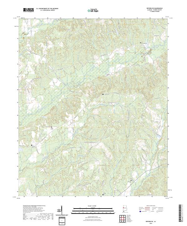 USGS Topographic Map – Reform SW