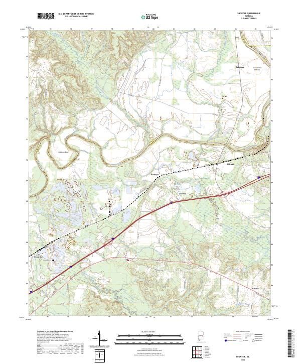 USGS Topographic Map – Shorter