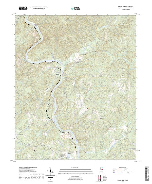 USGS Topographic Map – Wadley North