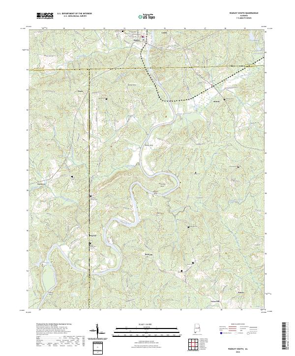 USGS Topographic Map – Wadley South
