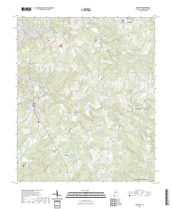 USGS Topographic Map – Wedowee