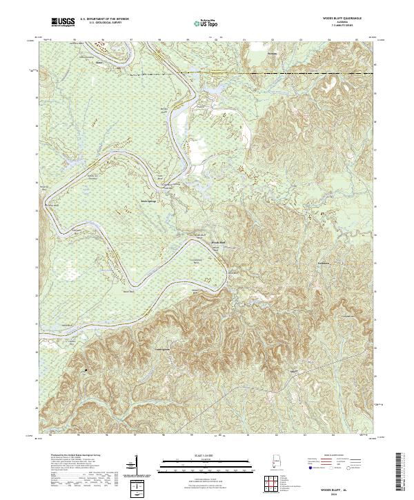 USGS Topographic Map – Woods Bluff