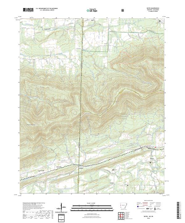 USGS Topographic Map – Bates