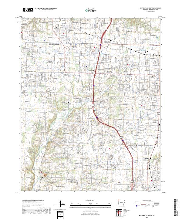 USGS Topographic Map – Bentonville South