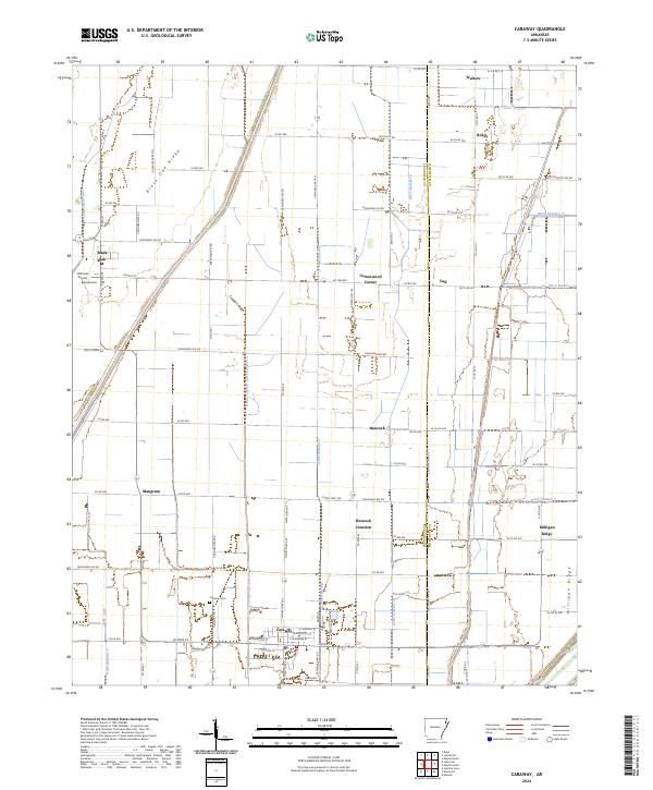 USGS Topographic Map – Caraway