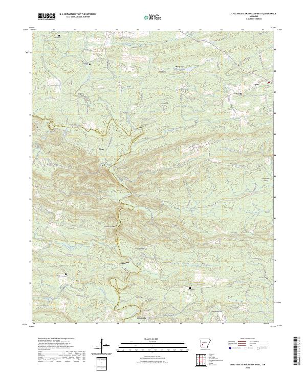 USGS Topographic Map – Chalybeate Mountain West