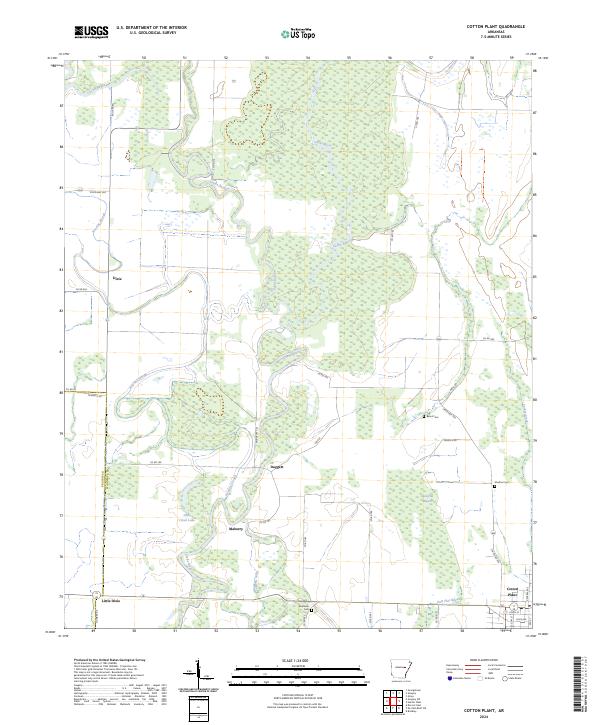 USGS Topographic Map – Cotton Plant