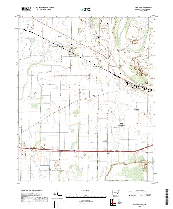 USGS Topographic Map – Crawfordsville