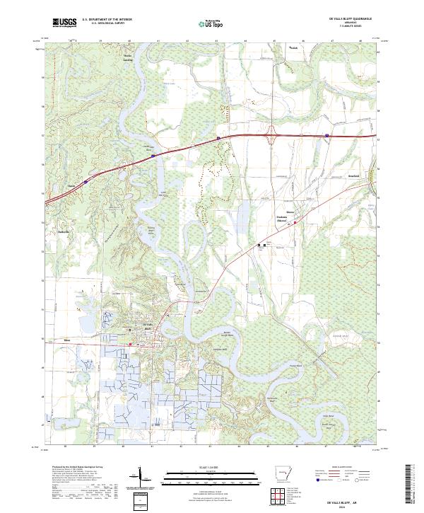 USGS Topographic Map – De Valls Bluff