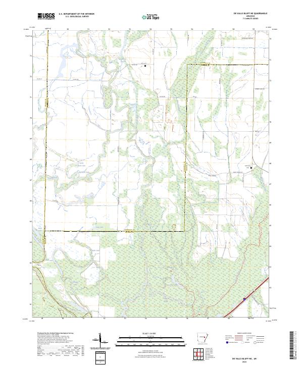 USGS Topographic Map – De Valls Bluff NE
