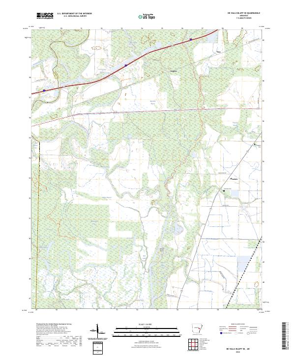 USGS Topographic Map – De Valls Bluff SE