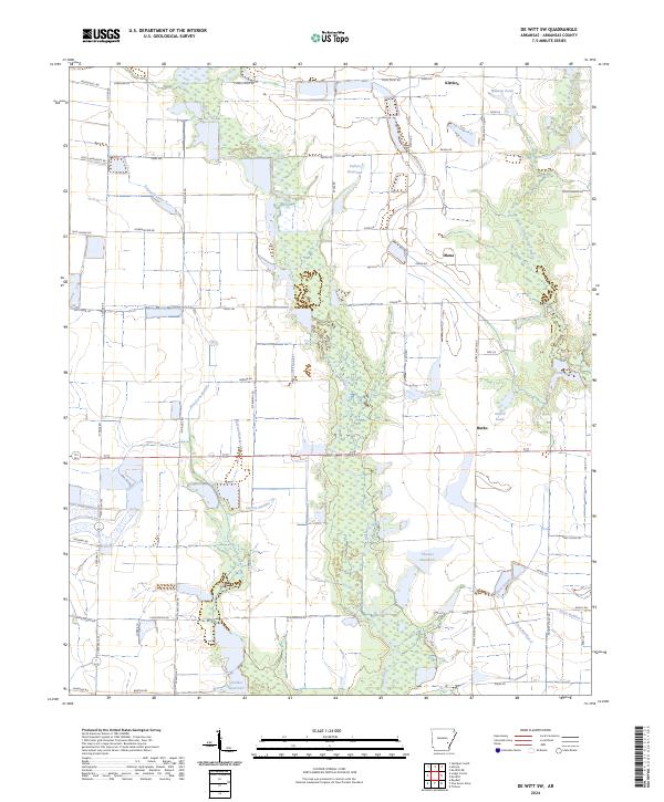 USGS Topographic Map – De Witt SW