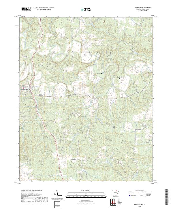 USGS Topographic Map – Evening Shade