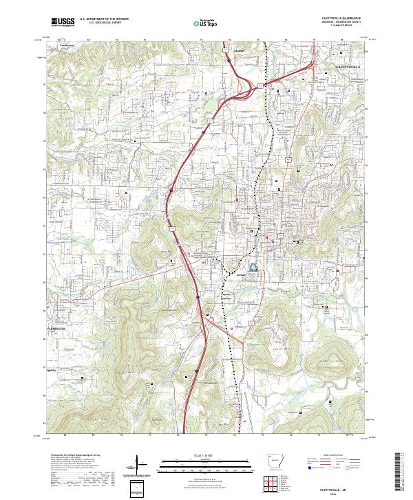 USGS Topographic Map – Fayetteville