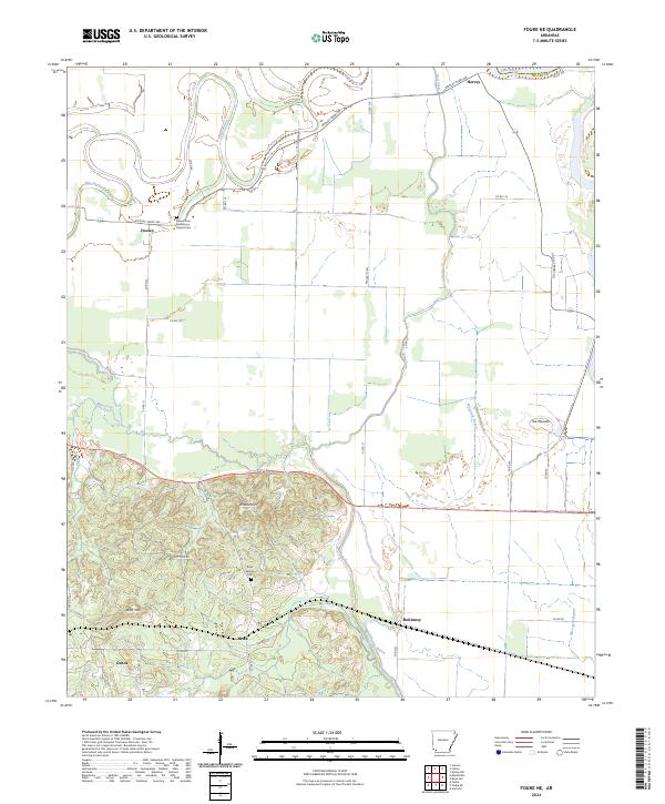 USGS Topographic Map – Fouke NE